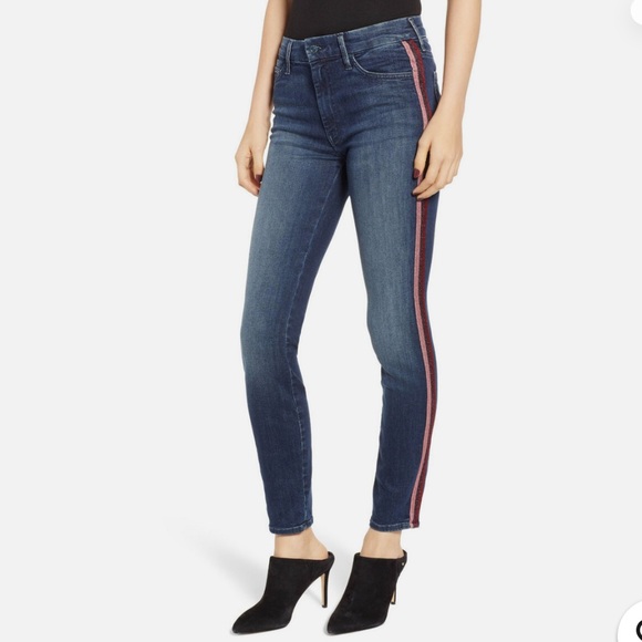 Mother High Waisted Looker Skinny Jeans Here Kitty Kitty Glitter Racer size 29 - Picture 10 of 10